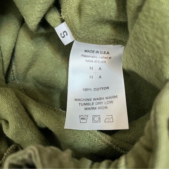 Tigre Et Tigre Green Sunny Canvas Cargo Utility Straight Leg High Rise Pant Sz S - Picture 5 of 12